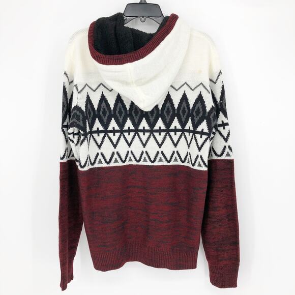 XRAY Men's Colorblocked Pattern Hoodie Sweater Jester Red Medium Long Sleeve NWT - Picture 6 of 11